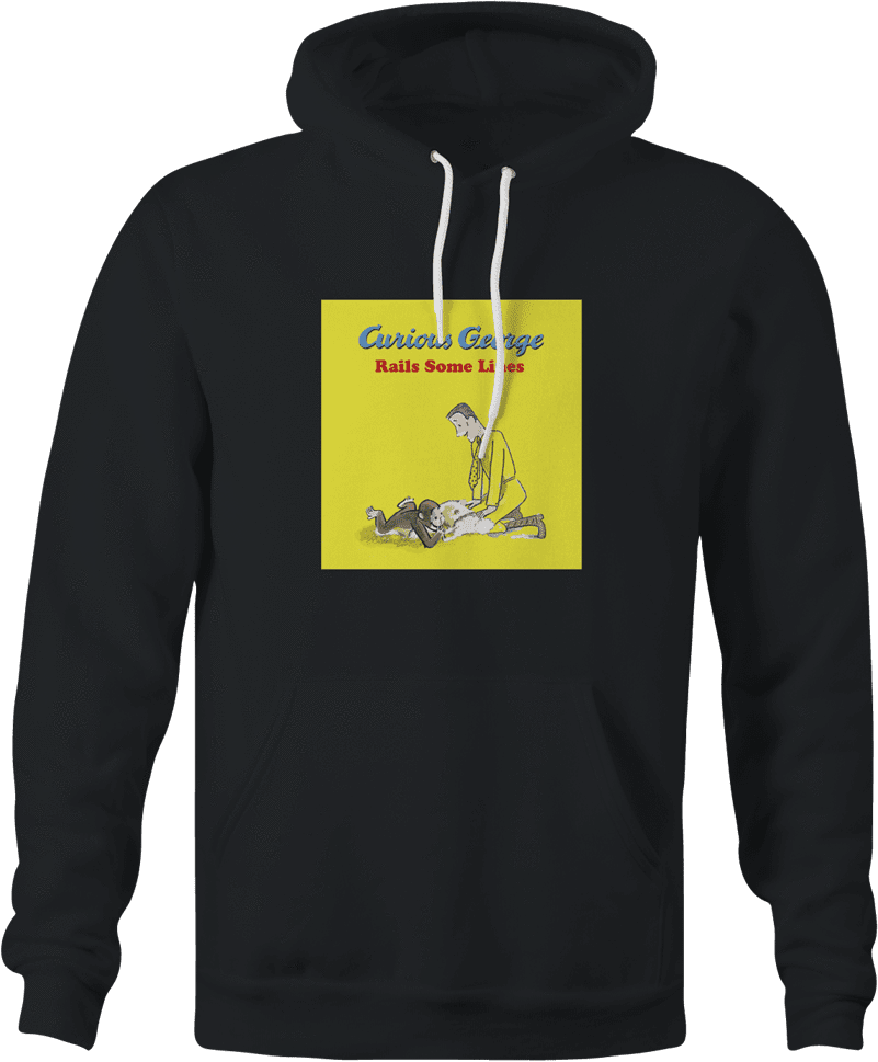 funny cocaine george monkey men's black parody hoodie
