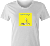 funny cocaine george monkey women's white parody t-shirt