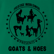 Funny Goats and Hoes farm green t-shirt