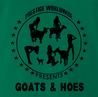 Funny Goats and Hoes farm green t-shirt