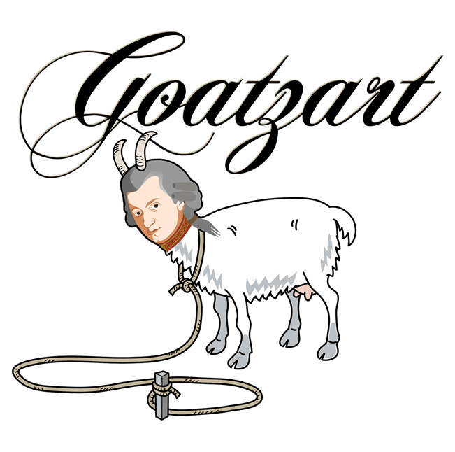 Funny Mozart is The Goat Mashup Parody Parody White Tee