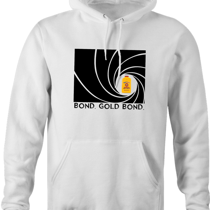 Funny Gold Bond James Bond Mashup hoodie white 