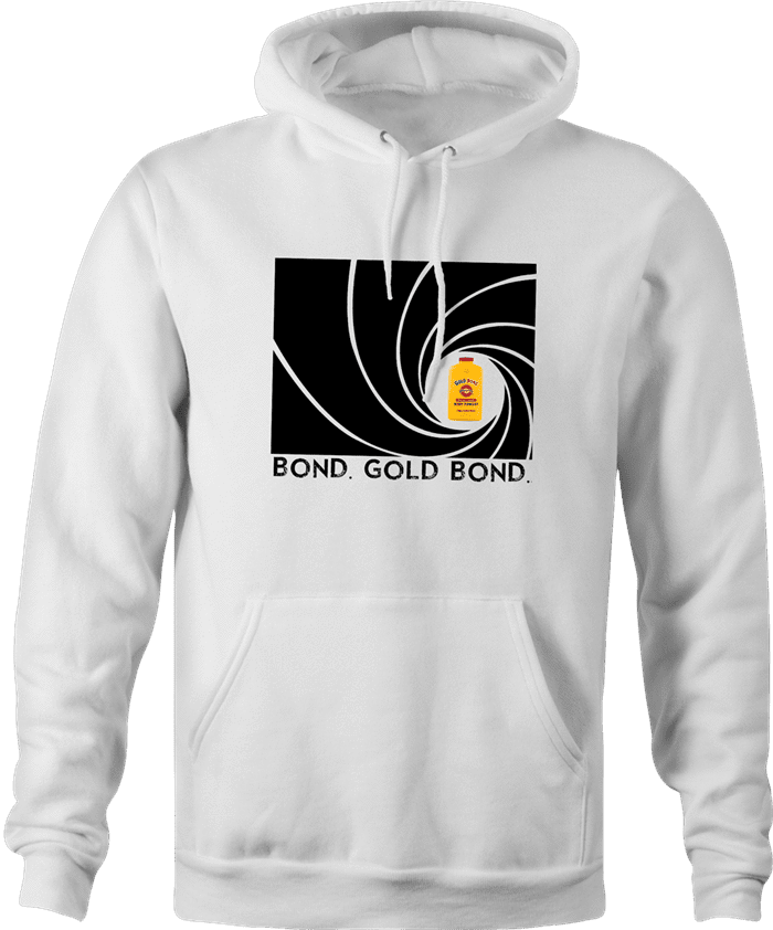 Funny Gold Bond James Bond Mashup hoodie white 