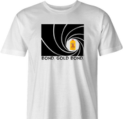 Funny Gold Bond James Bond Mashup t-shirt white men's