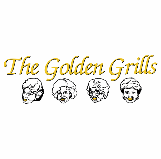 funny Golden Girls TV Sitcom and Grills For Teeth Parody Mashup white tee