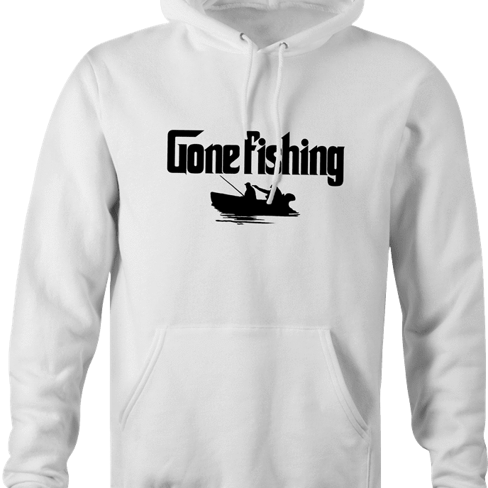 Funny Gone Fishing | Sleeps with the Fish Mafia Mob Parody white hoodie