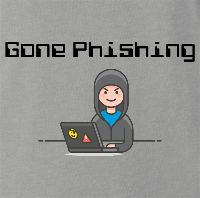 Funny Gone Phishing Hacker Parody ash grey t-shirt