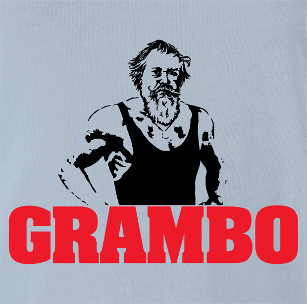 funny Rambo Grandfather Grambo Parody Light Blue t-shirt