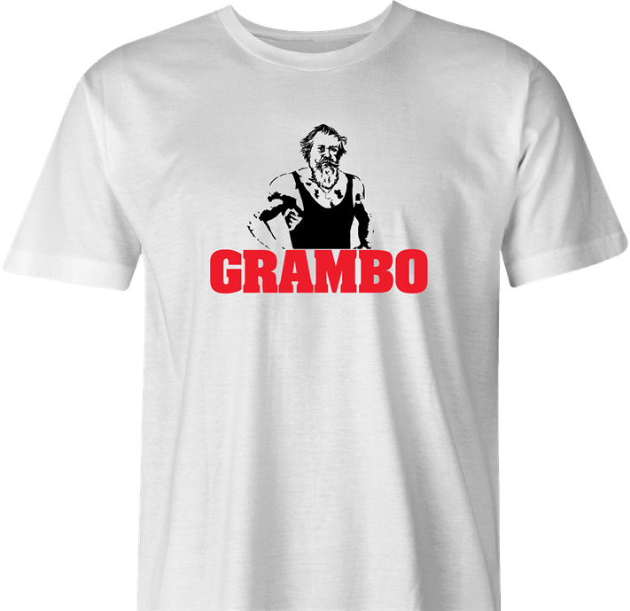 funny Rambo Grandfather Grambo Parody white men's t-shirt