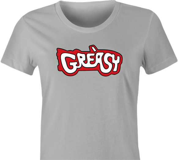 funny Greasy Trailer Park Boys Grease Parody Mashup t-shirt women's Ash Grey