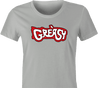 funny Greasy Trailer Park Boys Grease Parody Mashup t-shirt women's Ash Grey