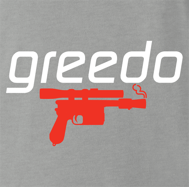 funny Greedo Speedo Star Wars Mashup ash grey tee