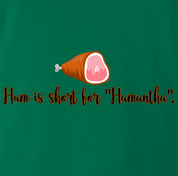 Funny Ham Meets Samantha Parody green t-shirt