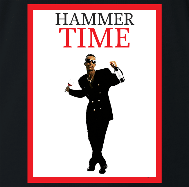 Funny MC Hammer Time Magazine Mashup Parody Black T-Shirt