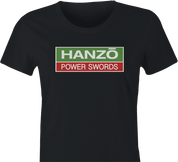 hattori hanzo hitachi power swords women's black t-shirt