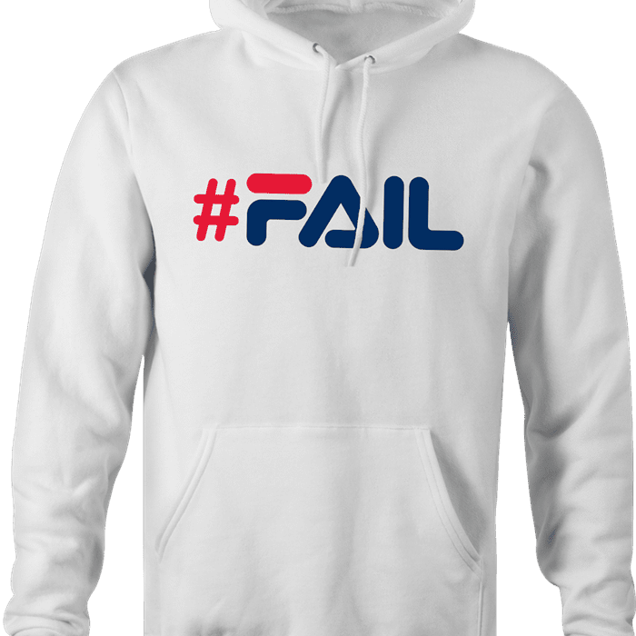 #FAIL you suck total fail internet viral parody hoodie men's white 