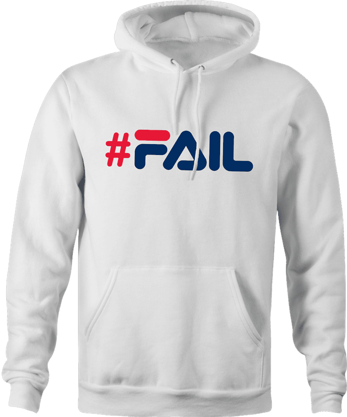 #FAIL you suck total fail internet viral parody hoodie men's white 
