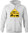 Funny Heavy Petting Zoo Warning Sign White Hoodie