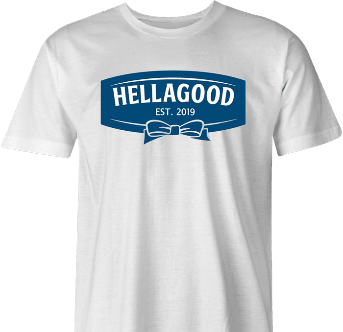 funny Hellmans mayonaisse Hellagood t-shirt white men's 
