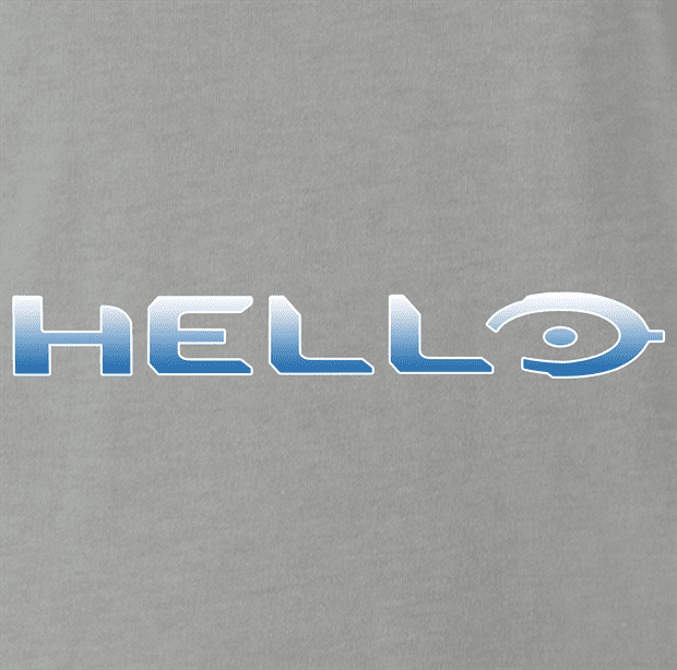 funny Hello Halo Mashup Parody Ash Grey t-shirt