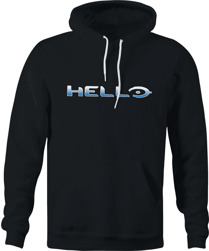 funny Hello Halo Mashup Parody black hoodie