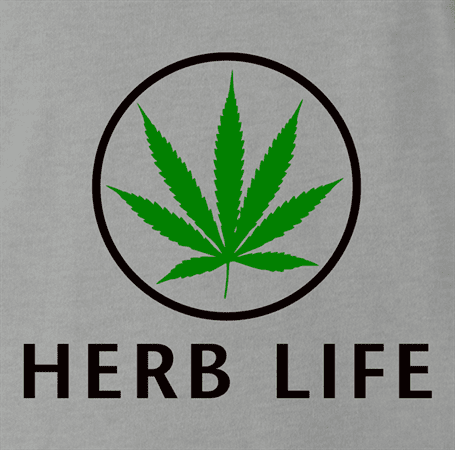 Weed Cannabis Herbal Life Parody t-shirt grey