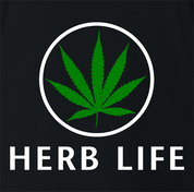 Weed Cannabis Herbal Life Parody Black t-shirt