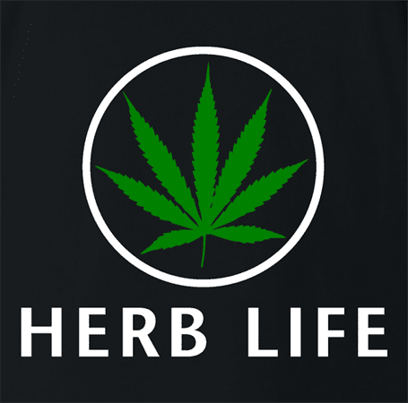 Weed Cannabis Herbal Life Parody Black t-shirt