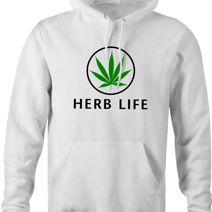 Weed Cannabis Herbal Life Parody hoodie white 