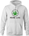 Weed Cannabis Herbal Life Parody hoodie white 