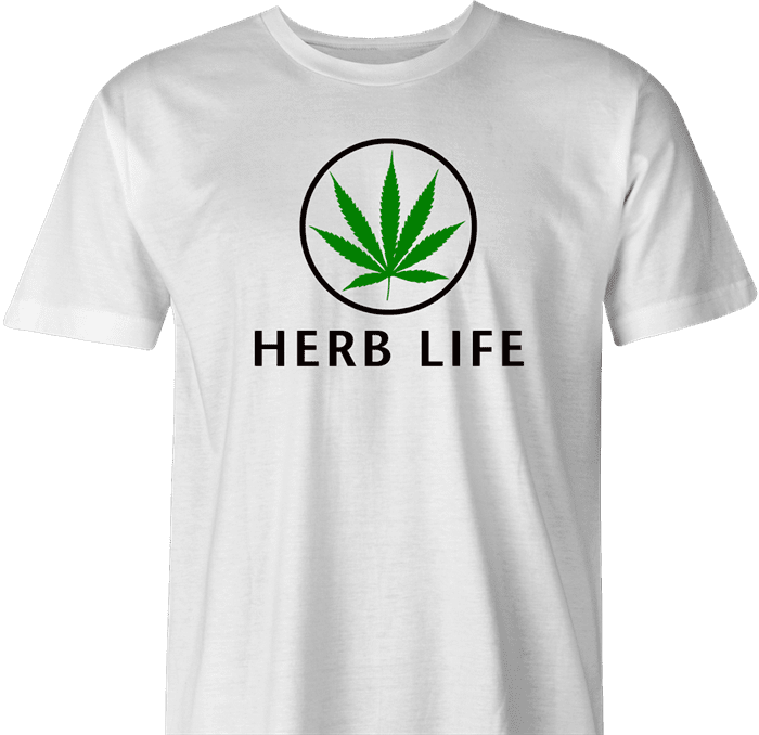 Weed Cannabis Herbal Life Parody t-shirt white men's