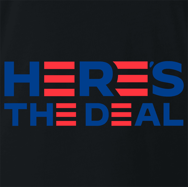 Funny Joe Biden 2020 Here's The Deal Parody Black T-Shirt