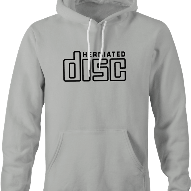 Funny Herniated Disc CD Mashup T-Shirt Ash Grey Hoodie