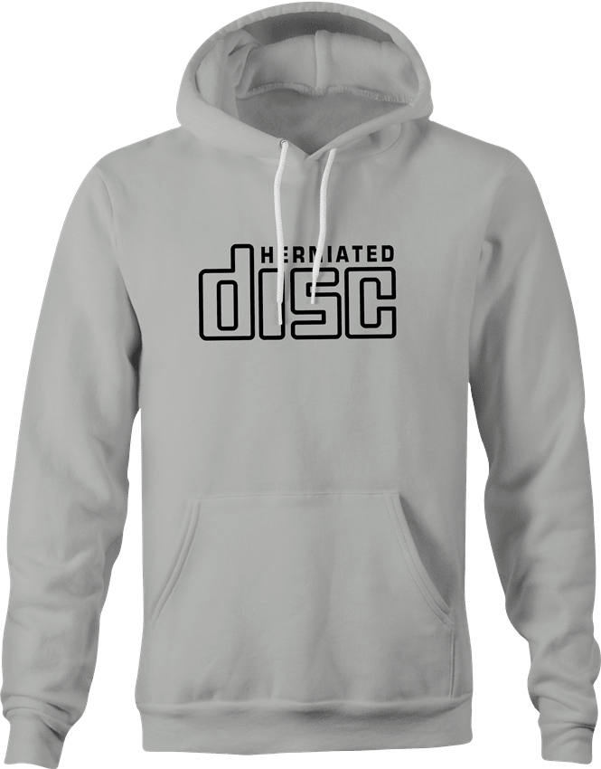Funny Herniated Disc CD Mashup T-Shirt Ash Grey Hoodie