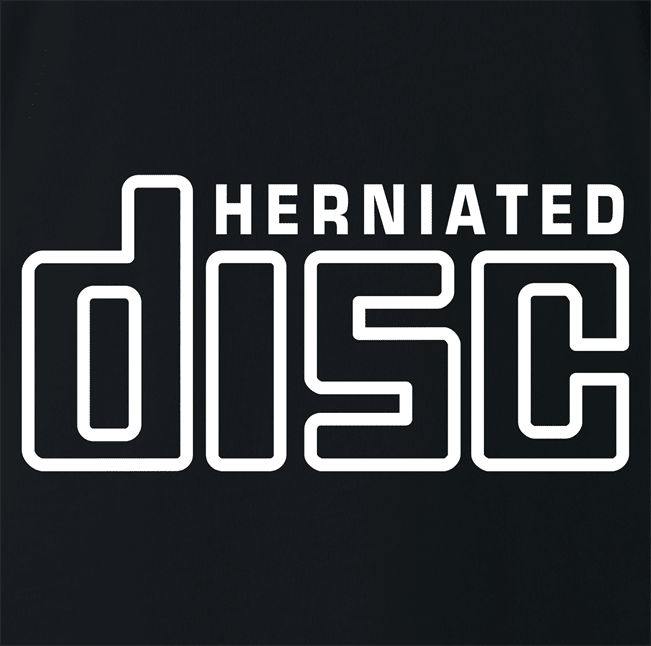 Funny Herniated Disc CD Mashup Black T-Shirt