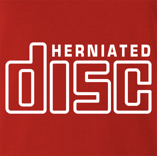 Funny Herniated Disc CD Mashup Red T-Shirt