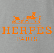 Funny Herpes hermes fashion wear ash grey t-shirt