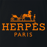 Funny Herpes hermes fashion wear black t-shirt
