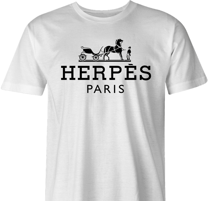 funny novelty hermes herpes parodys t-shirt white men's 