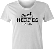 funny novelty hermes herpes parodys t-shirt white women's 