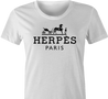 funny novelty hermes herpes parodys t-shirt white women's 