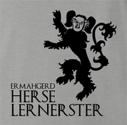 house lannister game of thrones ermahgerd ash grey t-shirt