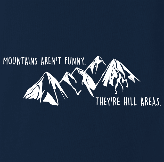 Funny Hilarious Play on Words 'Hill Areas' Parody Navy T-Shirt