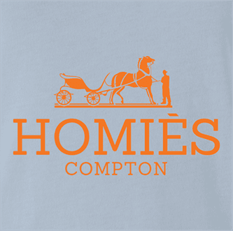 Funny homies compton homes fashion wear light blue t-shirt