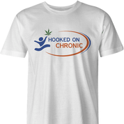 Funny hooked on chronic phonics weed t-shirt men's white 