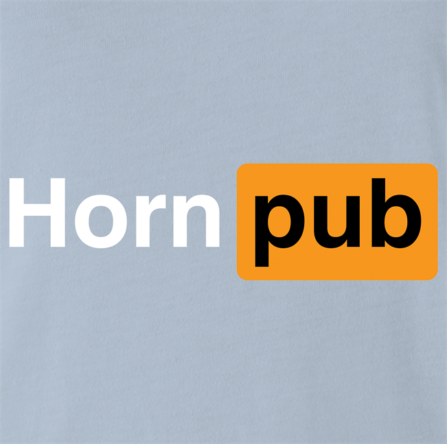Funny Horn Pub Pornhub Parody Light Blue Tee
