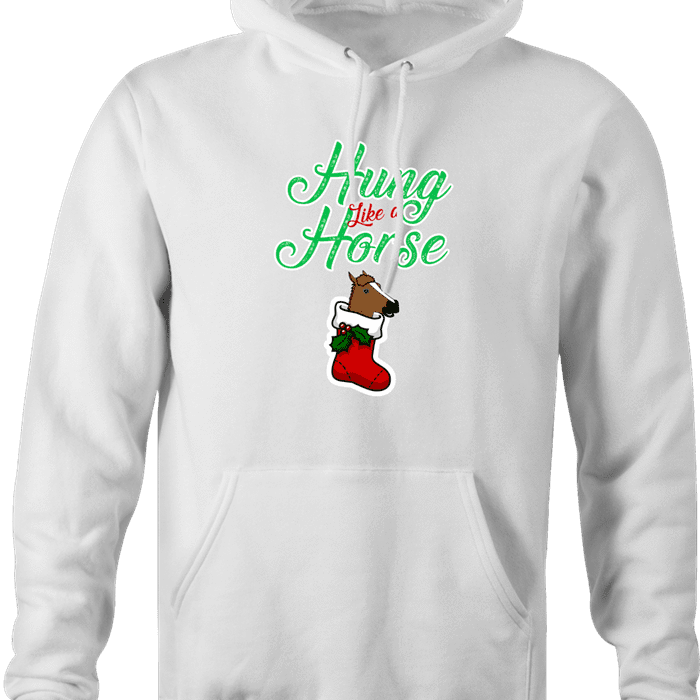 funny and Hilarious horse stocking stuffer for x-mas and christmas holiday season  Parody white hoodie