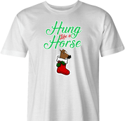 funny and Hilarious horse stocking stuffer for x-mas and christmas holiday season  Parody men's t-shirt white 