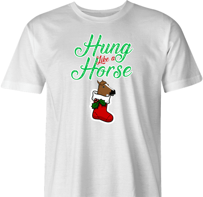 funny and Hilarious horse stocking stuffer for x-mas and christmas holiday season  Parody men's t-shirt white 