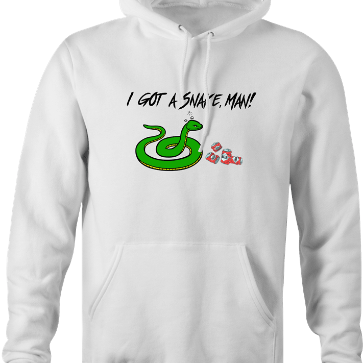 Funny adam sandler I have a snake man men's white hoodie